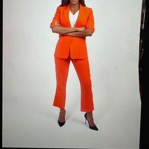 Cinq à Sept Bright Orange Pantsuit